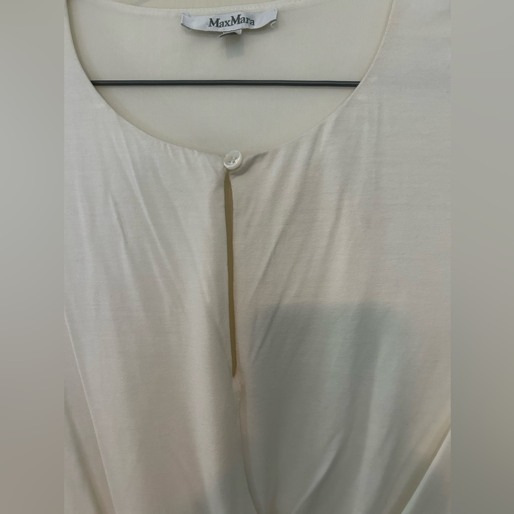 Max Mara Cream Drape Top - Picture 2 of 8
